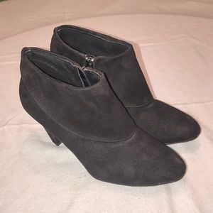 Black velvet booties